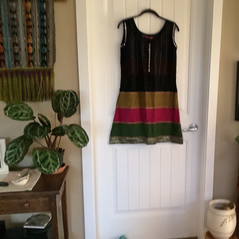 haute curry sleeveless boho chic dress size L